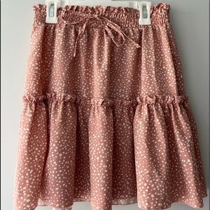 Pink and white spot skirt